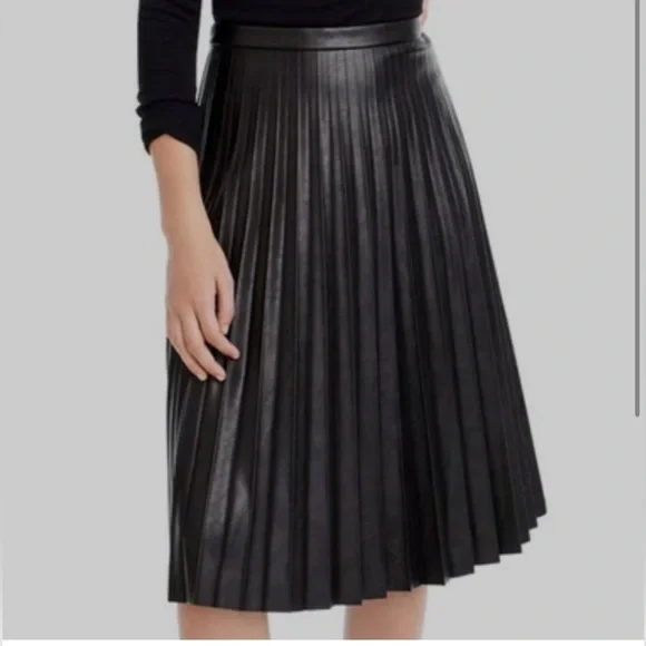 Crew Skirts Jcrew Faux Leather Pleated Midi Skirt Size - Main Image
